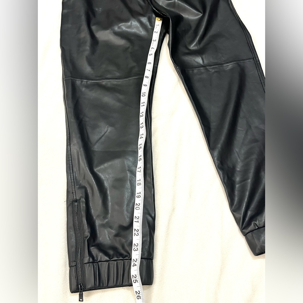 David Lerner Black Faux Leather Joggers with Pockets Women’s Pants Small - Picture 8 of 16
